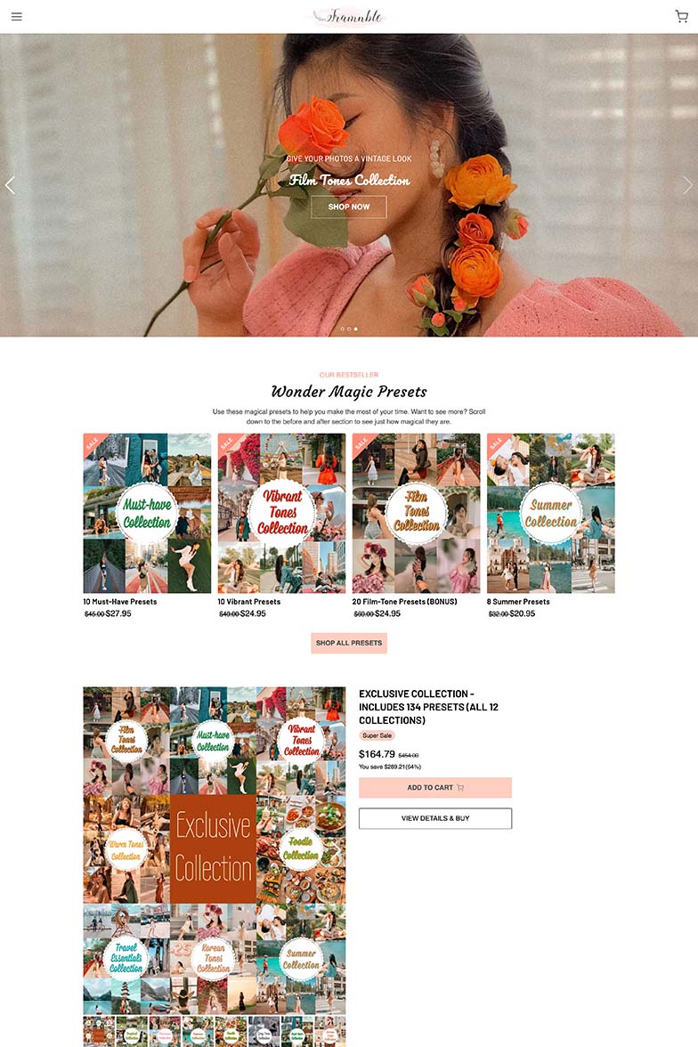 Website Design to sell digital products - Tramnble